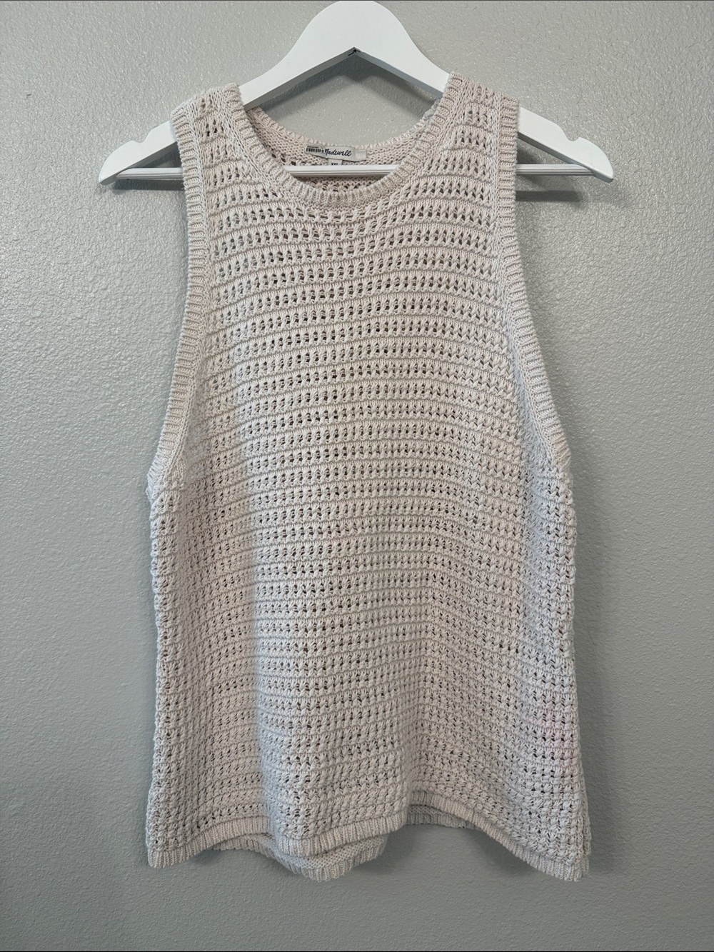 Madewell Cream Crochet Knit Tank Top